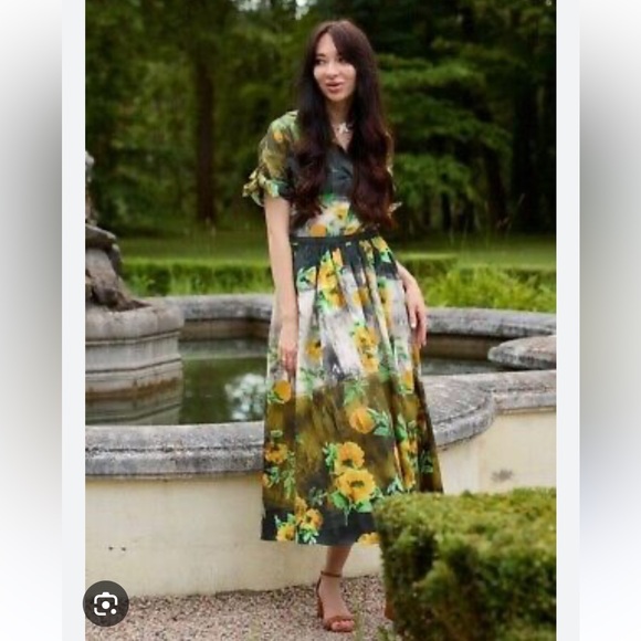 ZARA FLORAL PRINT MIDI  SKIRT - Picture 5 of 12